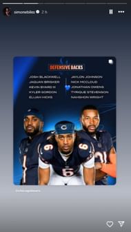 Biles shouts out to her husband for making 53-man Bears roster; Instagram - @simonebiles